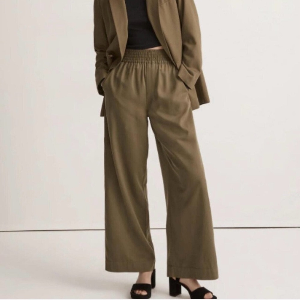 Madewell Olive Wide-Leg Pants